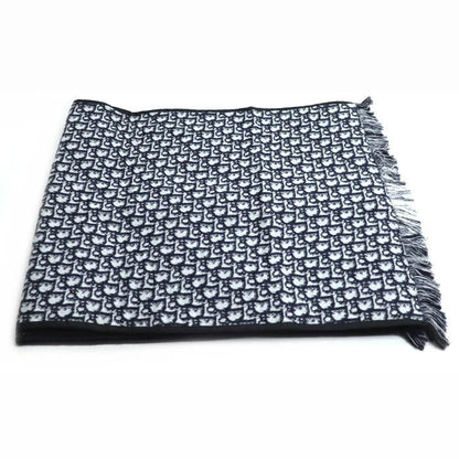 DIOR Logo Oblique Big Scarf Navy 31cdo301ixgs Women's Used