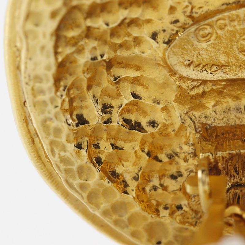 Chanel COCO MARK 31 RUE Cambon Vintage Gold Plated Ladies 26.0g Earrings