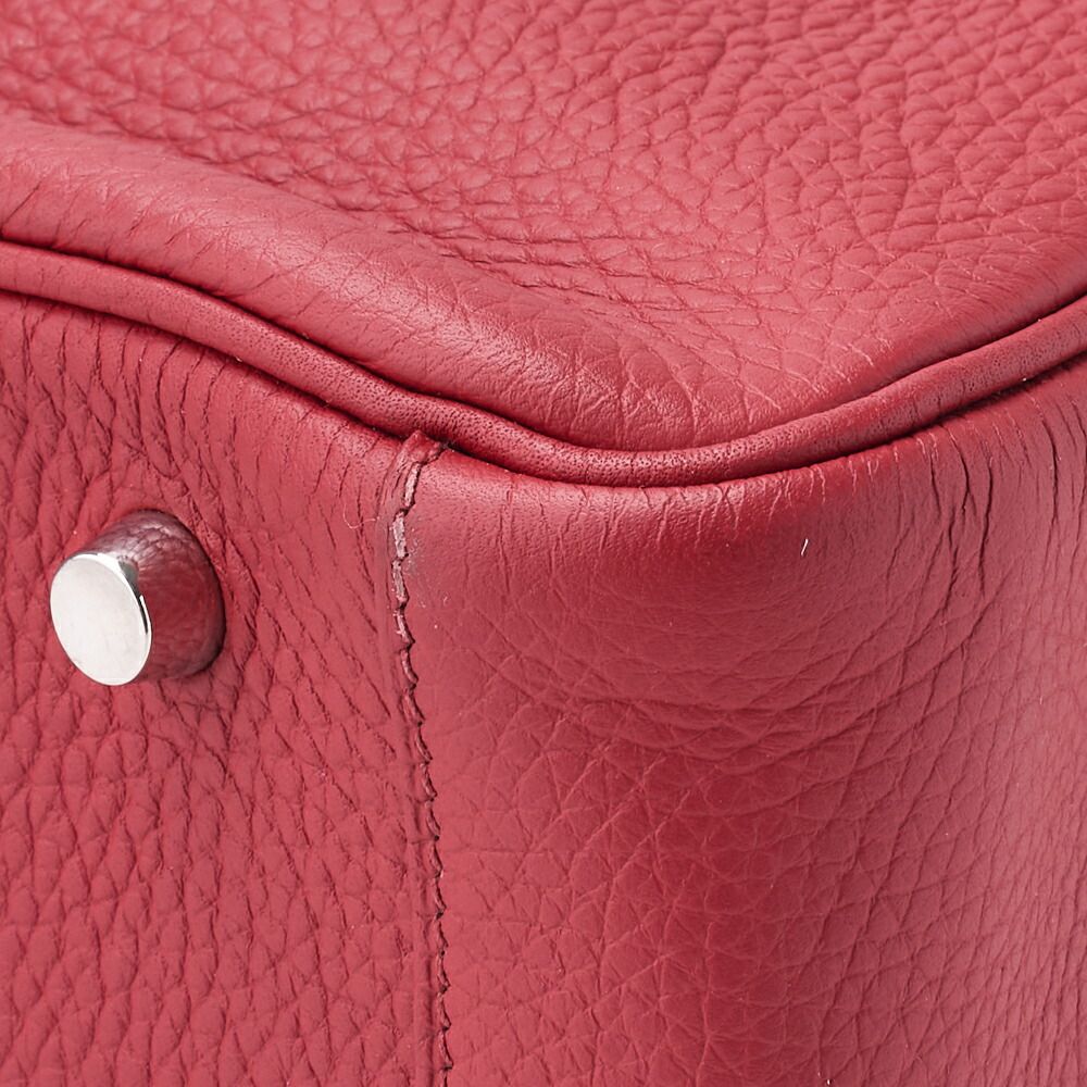 Hermes Lindy 30 2way Shoulder Bag Taurillon Clemence Rouge Casaque (silver