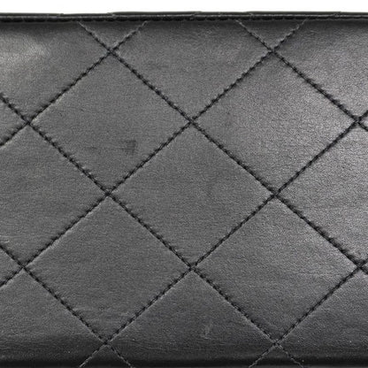 Chanel Shoulder Bag Deka Matelasse Lambskin Black Gold Hardware Women