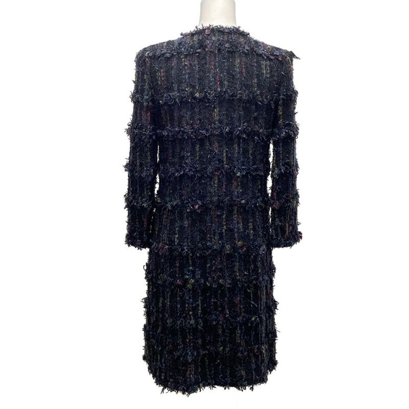 Chanel Coat Size 38 M Women's P27752 Black X Red X Multi Long Sleeves/ Collarles