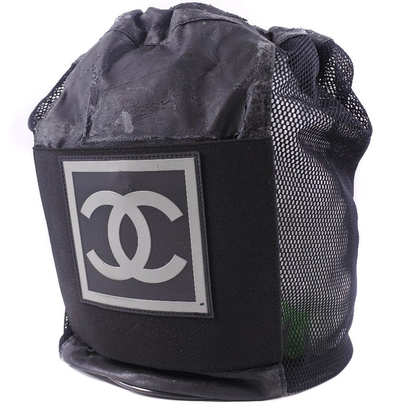 Chanel Basketball Sport Line Leather Black Unisex Shoulder Bag