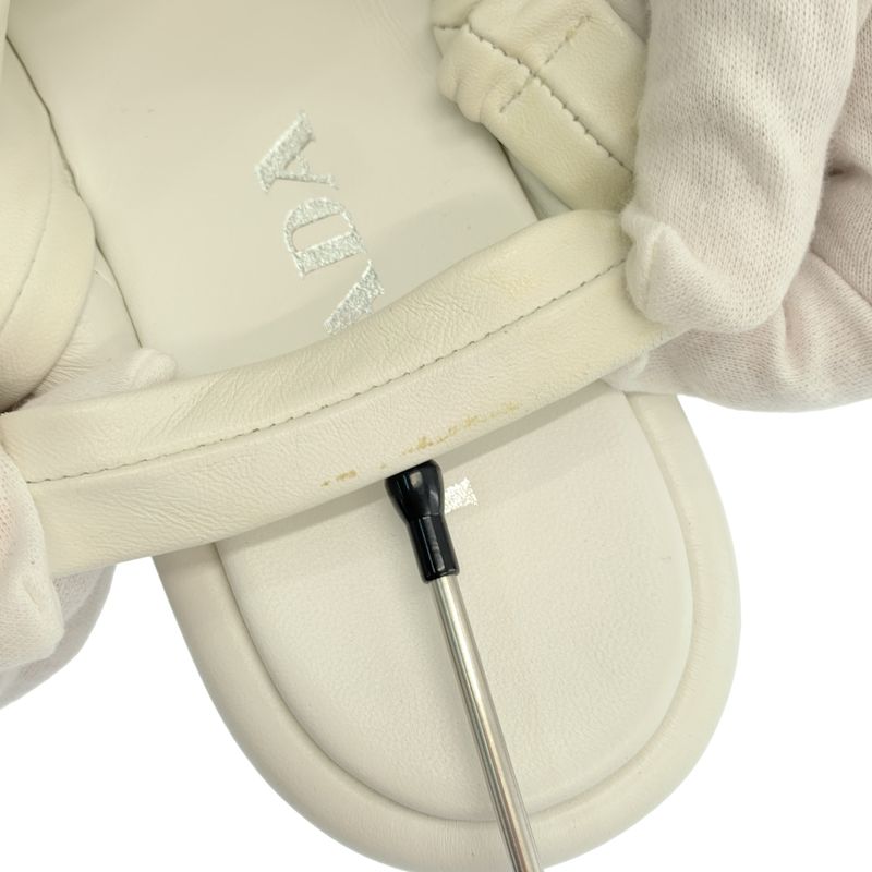 Prada Leather Platform Sandals - 36 1 2 - White - Women's