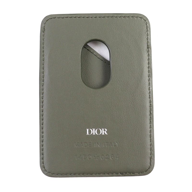 DIOR Christian DIOR 2adch168flg Saddle Logo Magnet Gravity Leather Card Holder Card Case