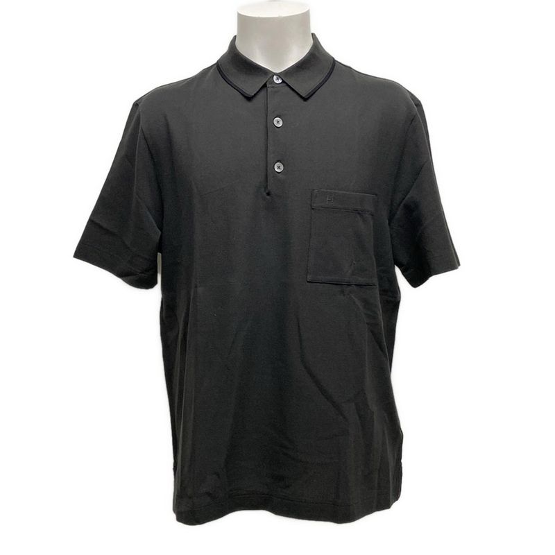 Hermes Short Sleeve Polo Shirt Size M Men's - 567830ha22me Dark Gray And Black