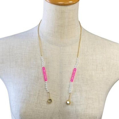 Christian DIOR Airpods Holder Necklace Airpods Holder Chain Logo Faux Pearl GP