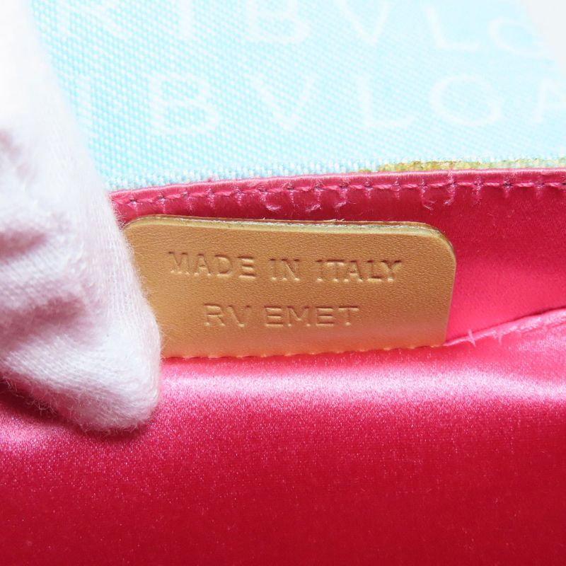 Bvlgari Bulgari Drum Bag Logomania Handbag Canvas Leather Women