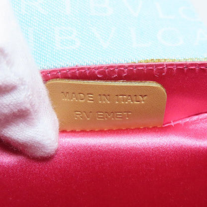 Bvlgari Bulgari Drum Bag Logomania Handbag Canvas Leather Women