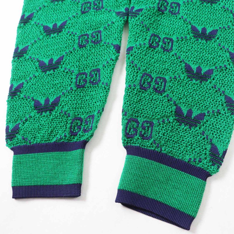 Gucci×adidas Gucci×adidas 693830 GG Trefoil Wool Jacquard Jogger Pants Green