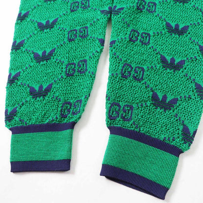 Gucci×adidas Gucci×adidas 693830 GG Trefoil Wool Jacquard Jogger Pants Green