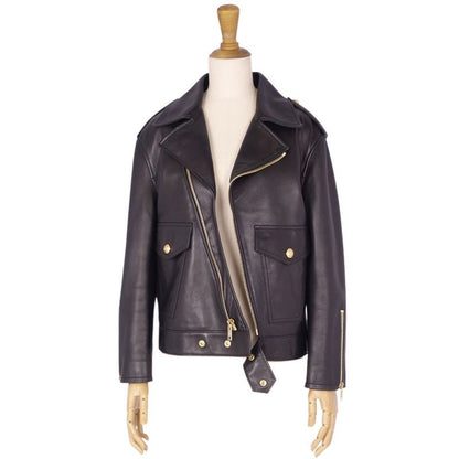 Celine Jacket 22AW Leather Jacket Biker Jacket Double Riders Lambleather