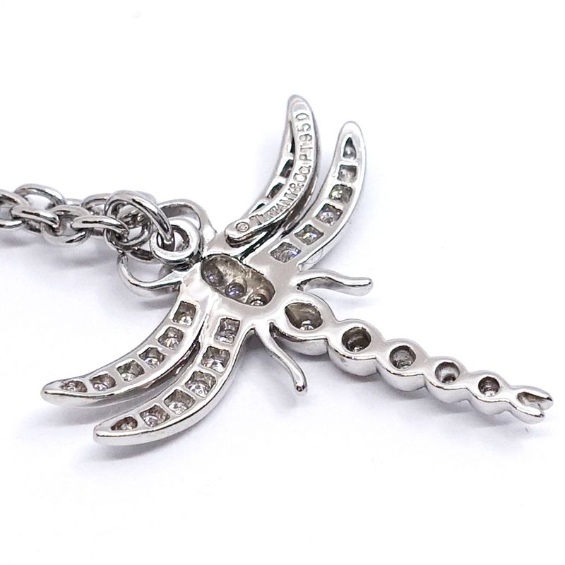 Tiffany & Co Pt950 Dragonfly Diamond Necklace Platinum Jewelry - Women's