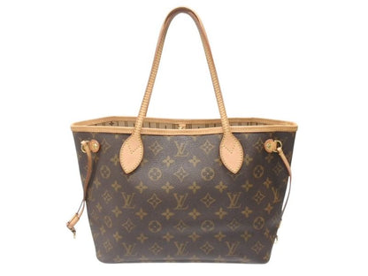 Louis Vuitton Monogram Neverfull PM Tote Bag Brown Vachetta Leather Gold