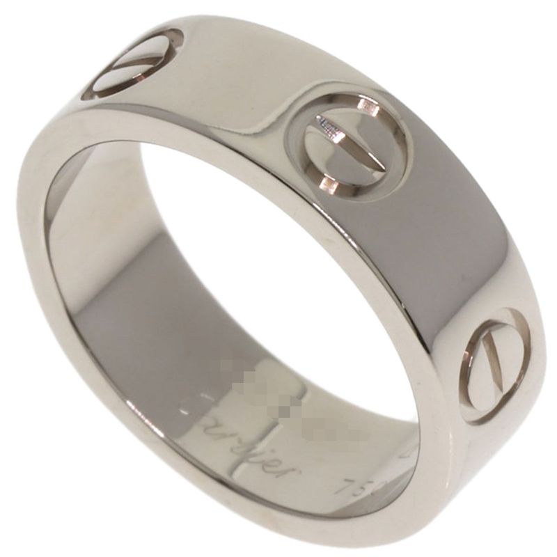 Cartier Love Ring #48 Ring - 18K White Gold Ladies