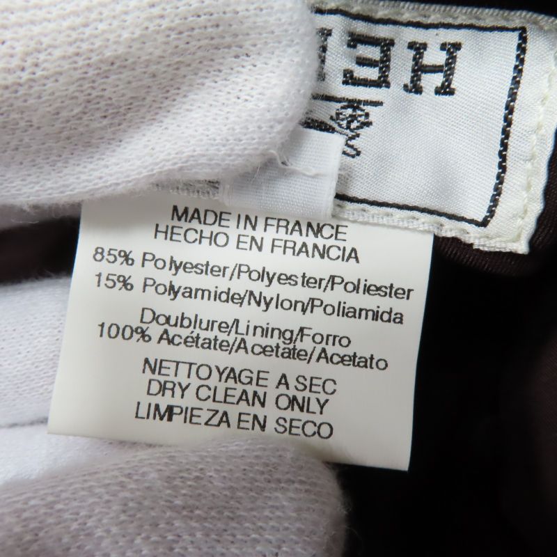 Hermes H Logo Embroidered Wide Brim Hat Dark Brown 56 Made In France Women