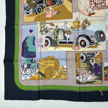 Hermes Scarf Carre 90 Automobile Comfort En Automobile Silk Scarf Multicolor