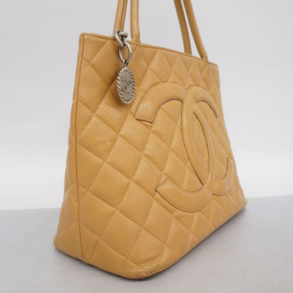 Chanel Tote Bag Revival Tote Caviar Skin Beige Chien Pan Gold Hardware Women's