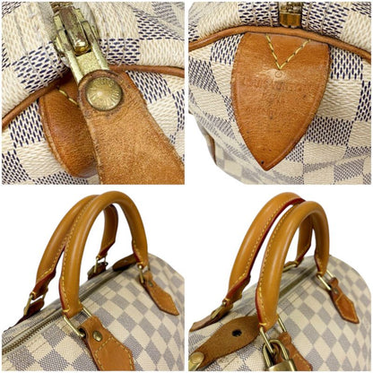 Louis Vuitton Handbag Damier Azure Speedy 30 Mini Boston Bag White Ivory Beige