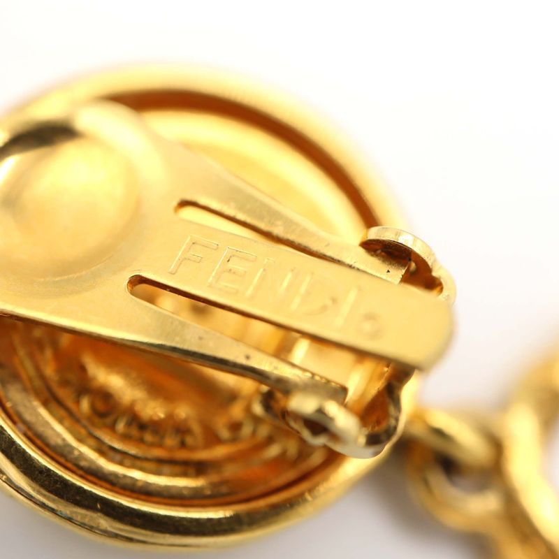 Fendi Earrings Accessories Gold Color Women Maki145