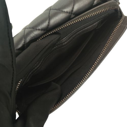 Chanel Shoulder Bag Lamb Shoulder Wallet Phone Case Black