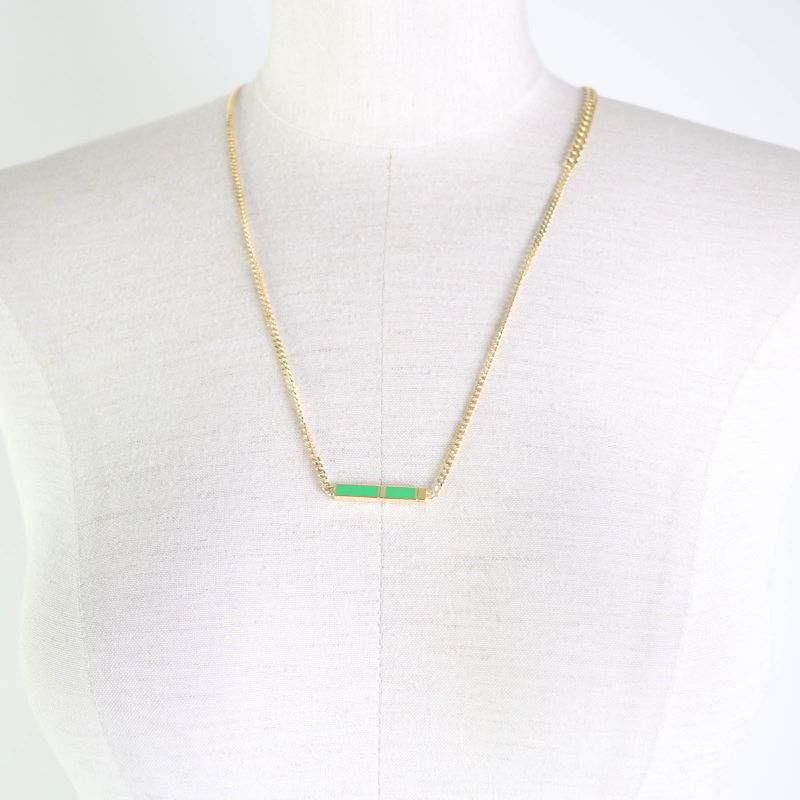 Bottega Veneta Ag925 Accessory Necklace Gold Green With Box And