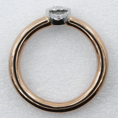 Tiffany & Co Bizet 1P Diamond 18K Pink Gold × Pt950 Platinum × Diamond #6 0.20