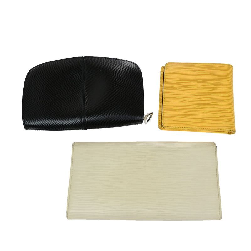 Louis Vuitton Wallet Epi Fold Long Wallet Round Zipper Wallet Black White