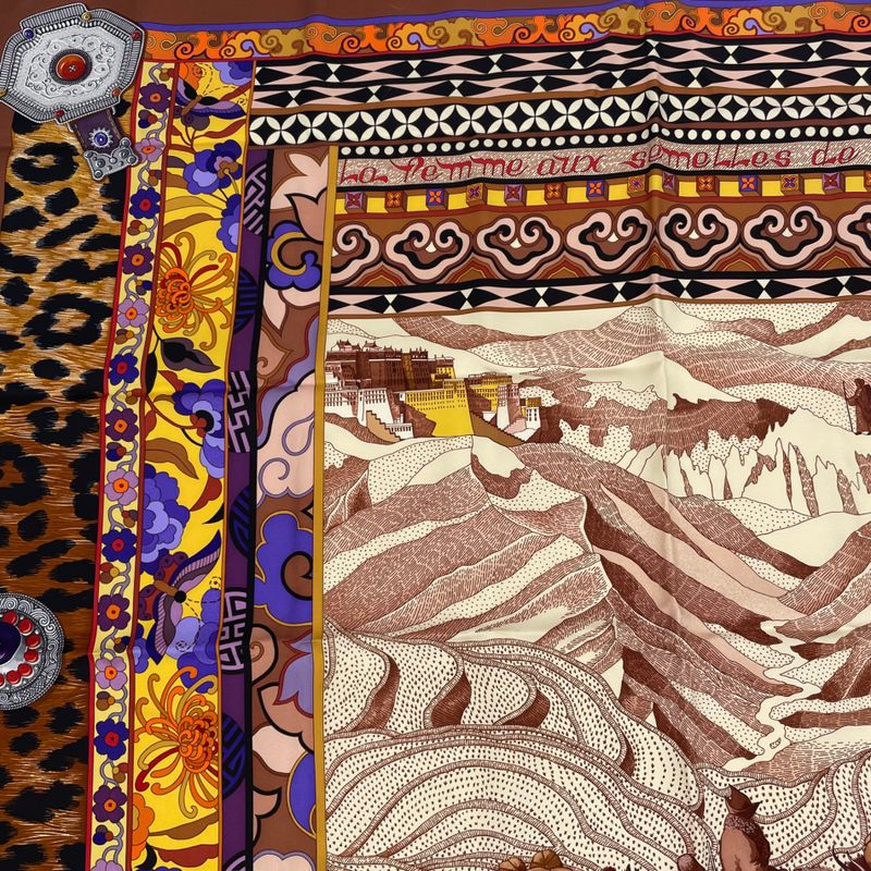 Hermes Carre 90 LA Femme AUX Semelles DE VENT Woman With Wind's Sole Scarf Silk