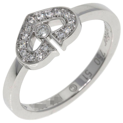 CARTIER C Heart Diamond 51 Ring K18WG Ladies White Gold