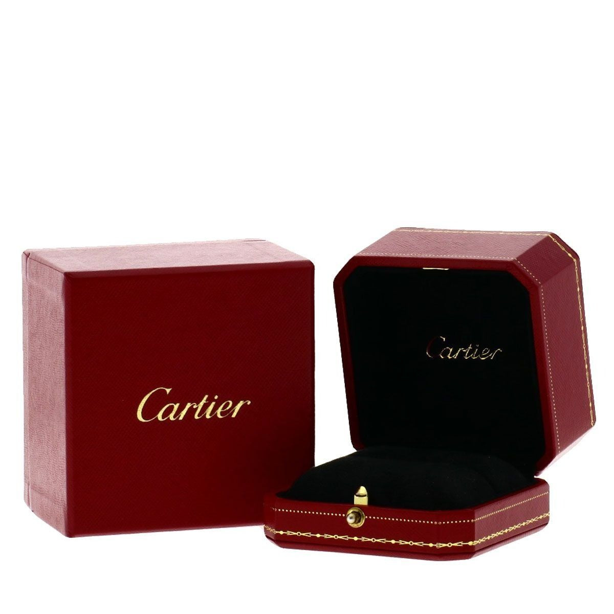 CARTIER C Heart Diamond 51 Ring K18WG Ladies White Gold