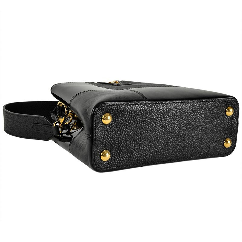 Louis Vuitton Capucines BB Handbag Leather Enamel M59269 Black