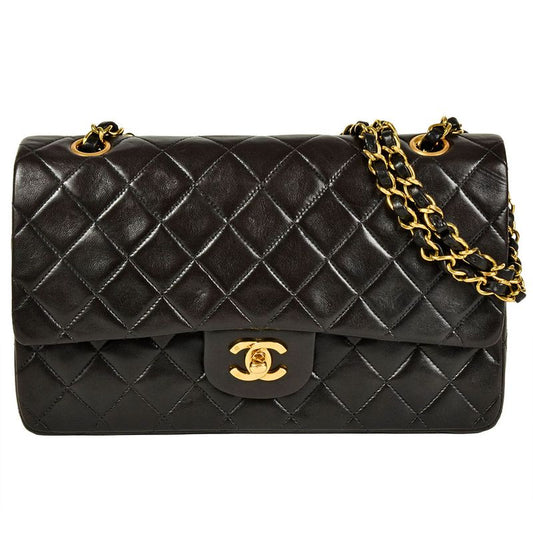 Chanel Matelasse 25 Chain Shoulder Bag Lambskin A01112 Black Gold Hardware 7