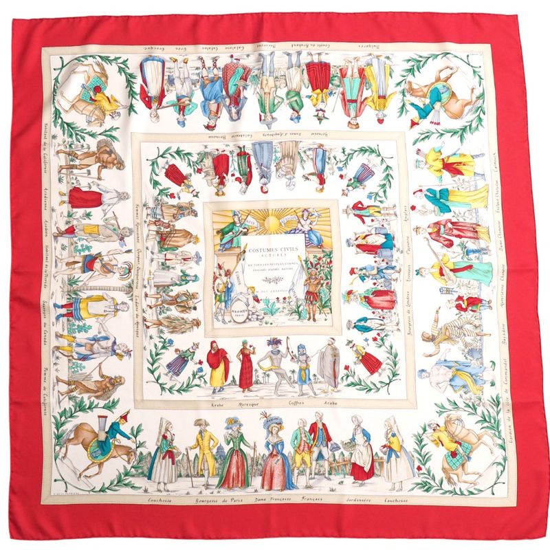 Hermes Costumes Civils Actuels Modern Civilian Attire Carré 90 Scarf Silk Twill