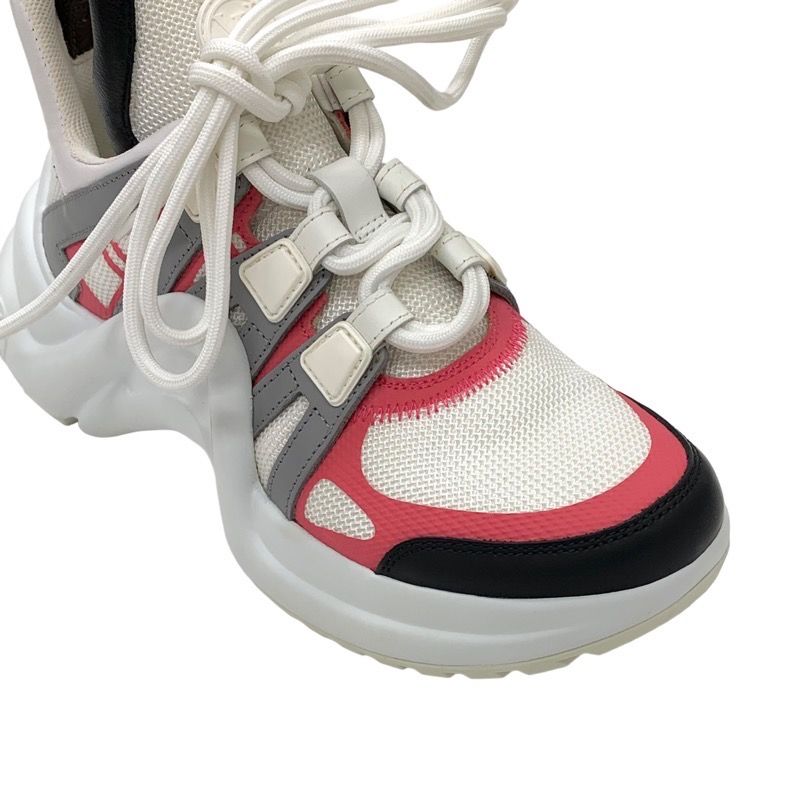 Louis Vuitton Arclight Line Sneakers Shoes Fabric Leather White Unused LV Logo