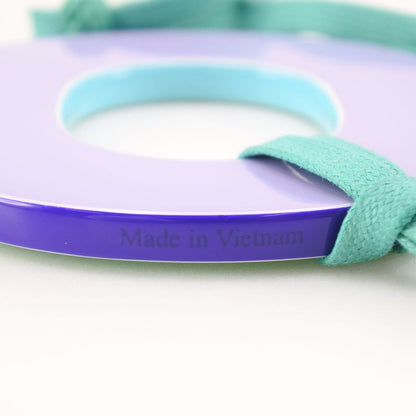 Hermes Ism Pigman 052880fl Lacquer And Silk Green Ladies 25.9g Necklace