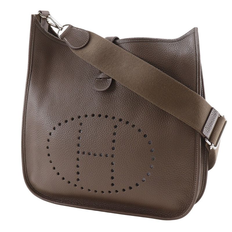 Hermes Evelyn 3GM Evelyn Taurillon Clemence Etoupe Silver Hardware □P Ladies