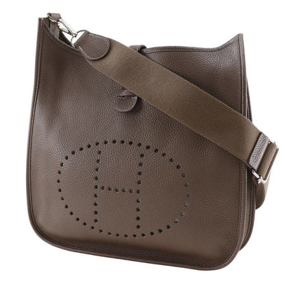 Hermes Evelyn 3GM Evelyn Taurillon Clemence Etoupe Silver Hardware □P Ladies