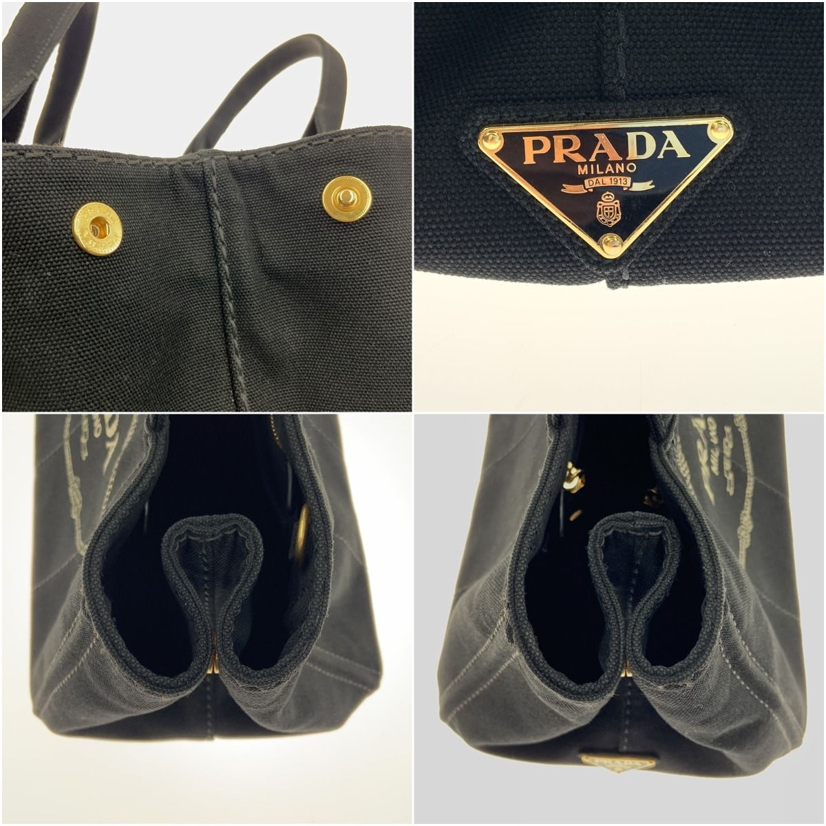 Prada Canapa 2way Tote Bag 1bg642 Black