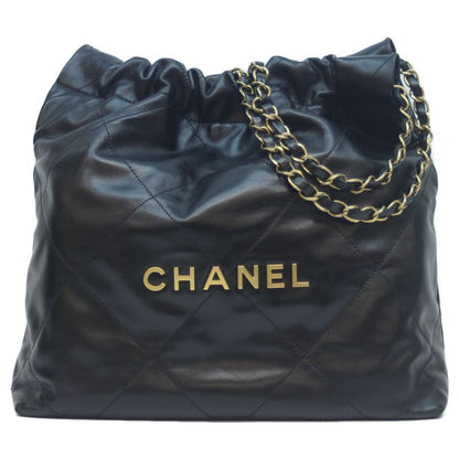 Chanel Black Ghardware Shiny Calf Chanel 22 Small Shoulder Bag Handbag Chain