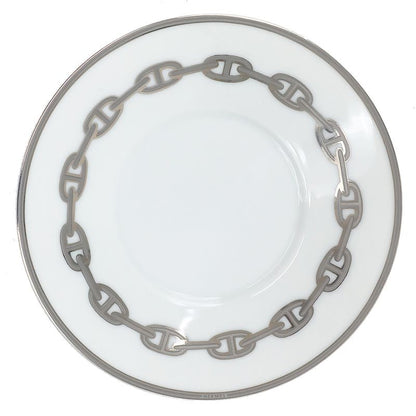 Hermes Tableware Chaine D'ancre Morning Cup and Saucer Porcelain Platinum
