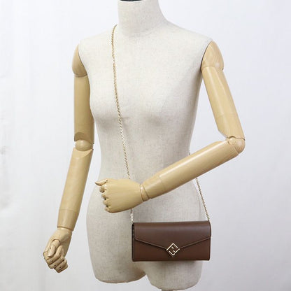 Fendi FF Diamond 8m0365 ALV4 Chain Wallet Leather Women