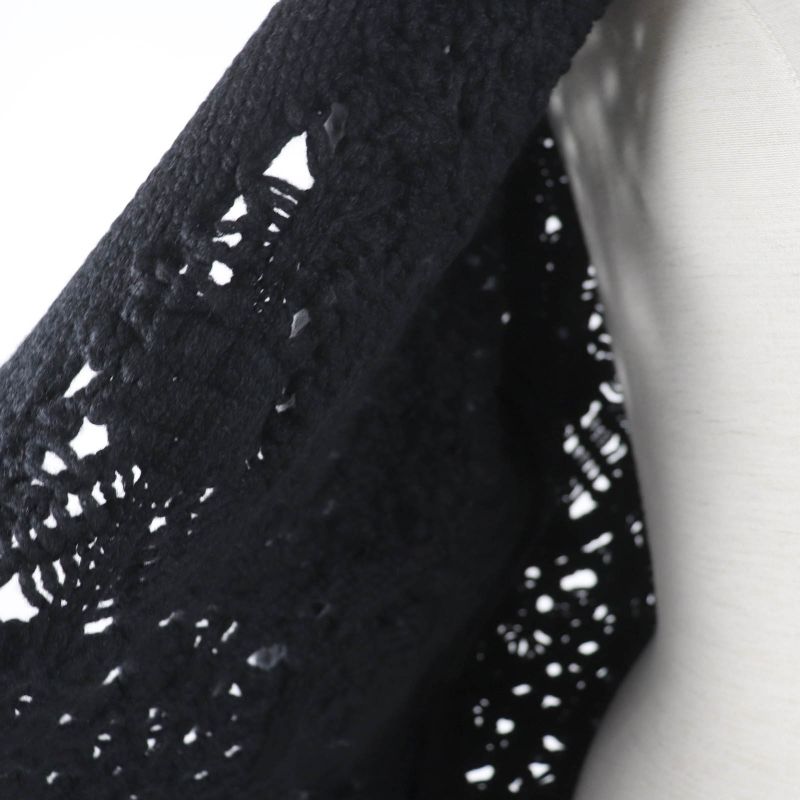 CHANEL P72095k10354 100% Cashmere Openwork Knit Cardigan With Coco Mark Buttons