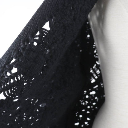 CHANEL P72095k10354 100% Cashmere Openwork Knit Cardigan With Coco Mark Buttons