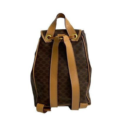Celine Macadam Blason Triomphe Pattern Logo Ring Hardware Leather Backpack Sac