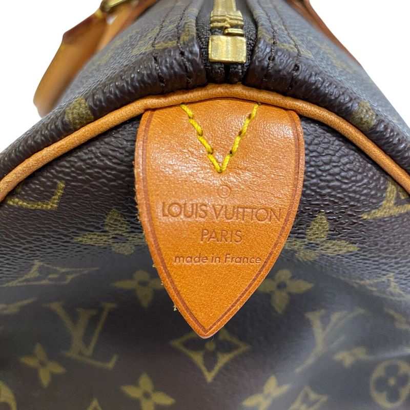 Louis Vuitton Bitton M41524 Speedy 35 Monogram Leather Boston Bag Brown Unisex