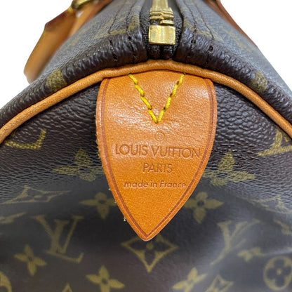 Louis Vuitton Bitton M41524 Speedy 35 Monogram Leather Boston Bag Brown Unisex