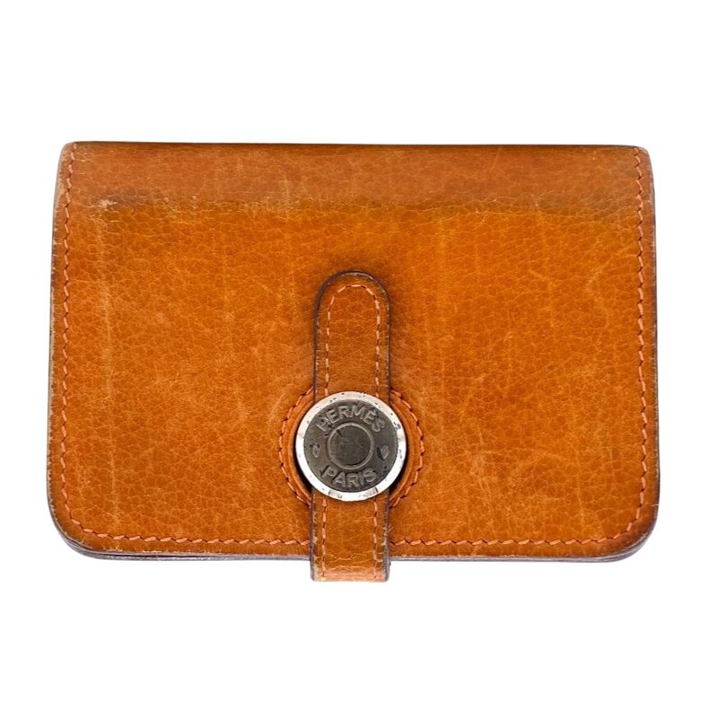Hermes Dogon Card Case Wallet Brand Orange Unisex