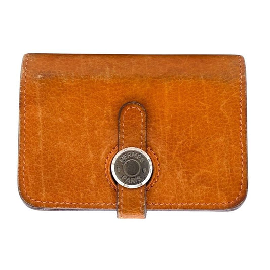 Hermes Dogon Card Case Wallet Brand Orange Unisex