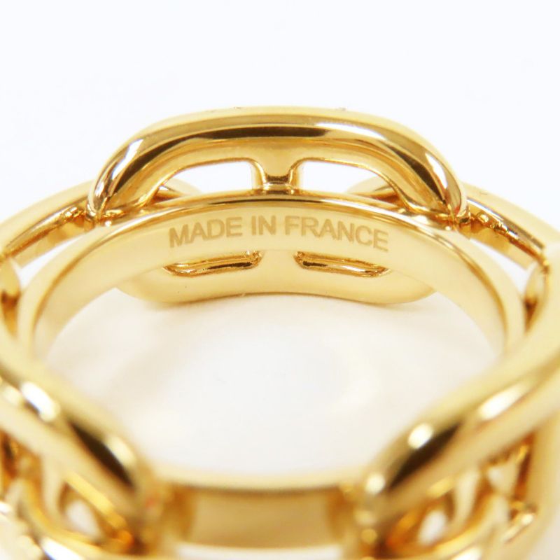 Hermes Legato Chaine D'ancre Scarf Ring Gold With Box And Storage Bag Made In