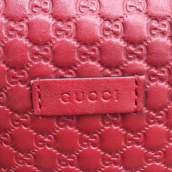 Gucci Micro Guccissima 2-Way Mini Compact Shoulder Bag Red Leather